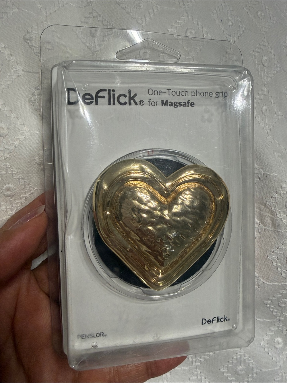 Gold Heart One-Touch Phone Grip for MagSafe new in box